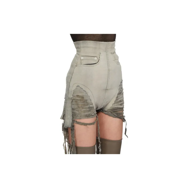 RICK OWENS Distressed Effect Denim Shorts-3