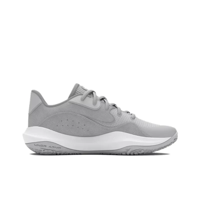 Under Armour Lockdown 7 Anti Slip Wear Resistant Low Top Basketball Shoes Unisex Gray-1
