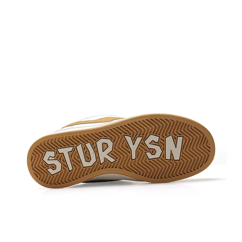 STUR YSN Wear resistant And Lightweight Low Top Skateboard Shoes Unisex White Gold-6