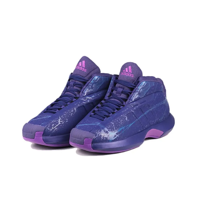 Adidas Crazy 1 Anti Slip Wear Resistant Mid Top Basketball Shoes Men's Purple-1
