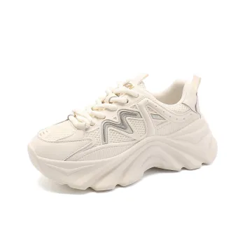 RED DRAGONFLY Chunky Sneakers Height Increasing Low Top Casual Shoes Women's Black Beige