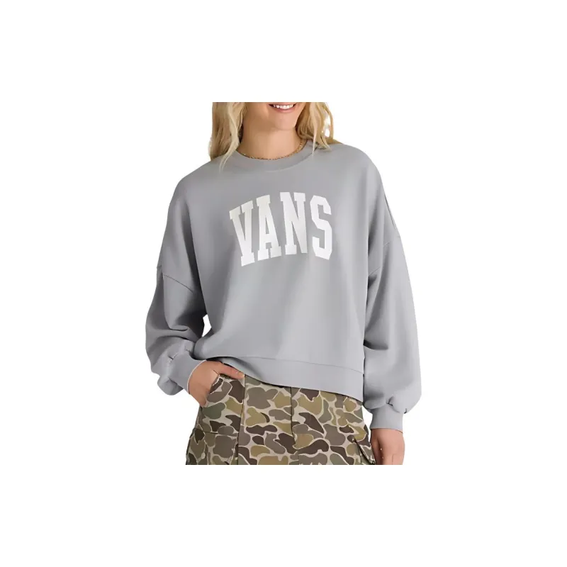 Vans Stadium French Terry Loose Crew Sweatshirt Sweatshirt Women's Gray-1
