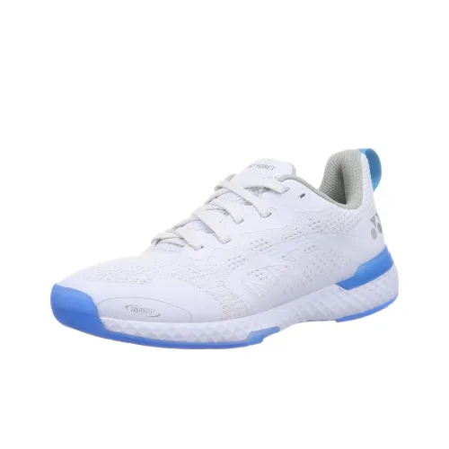 YONEX Shock Absorbers With Slip Resistant Features Low Top Badminton Shoes Unisex White Blue