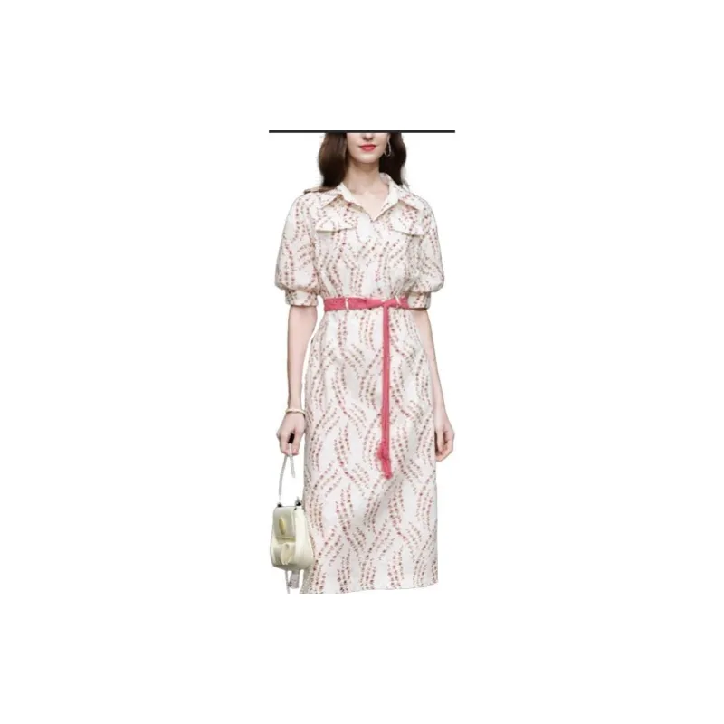 Duffy fashion Short Sleeved Dresses Women's Rose Red-2