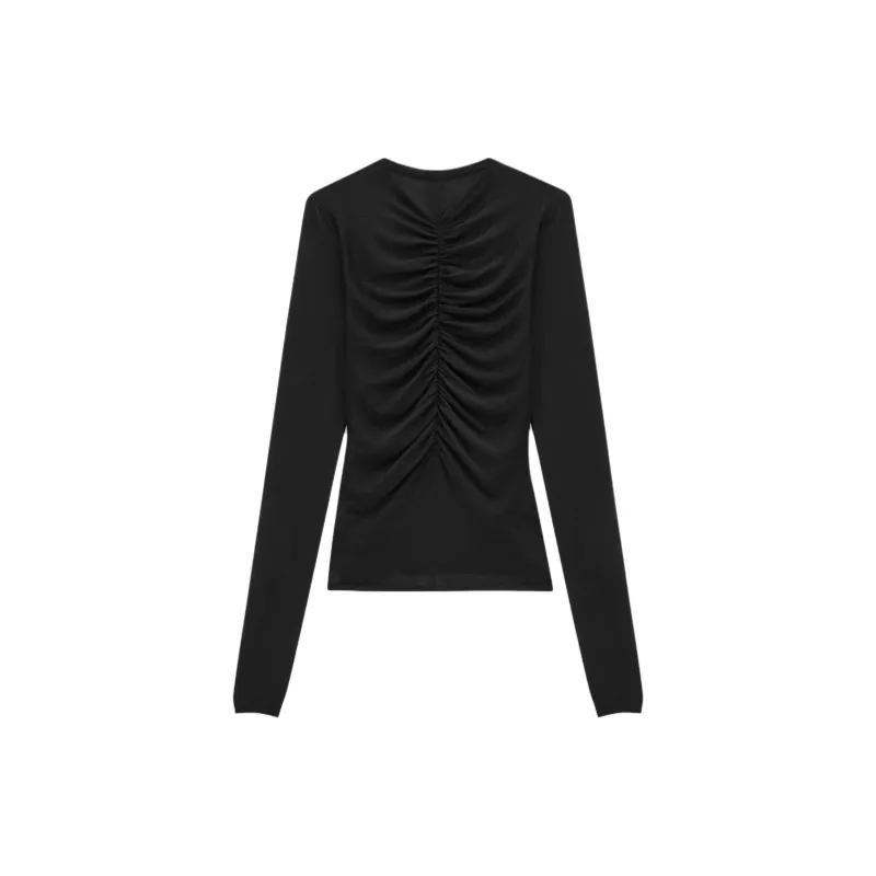 SAINT LAURENT V-Neck Ruched Jumper-1