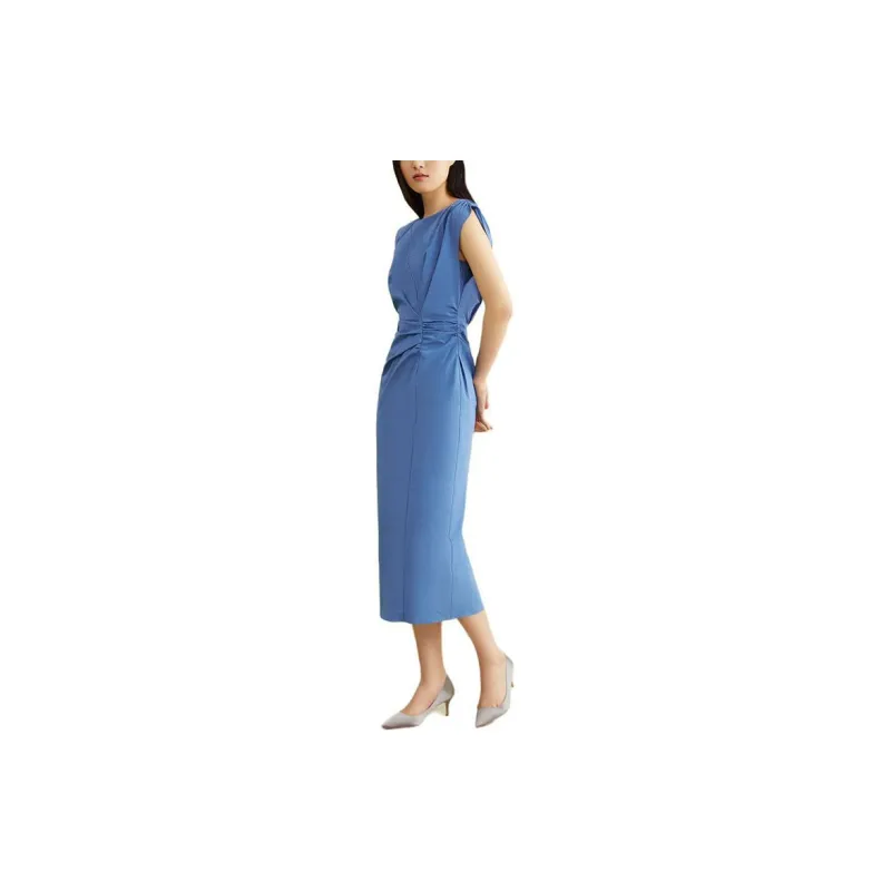 Yiner SS24 Sleeveless Dress Women's Aqua Blue-3