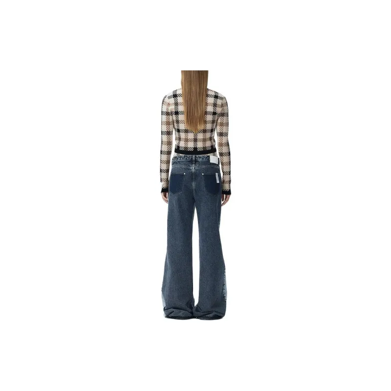 Rokh H&M Two Toned Baggy Jeans Light Denim Blue/Denim Blue-2