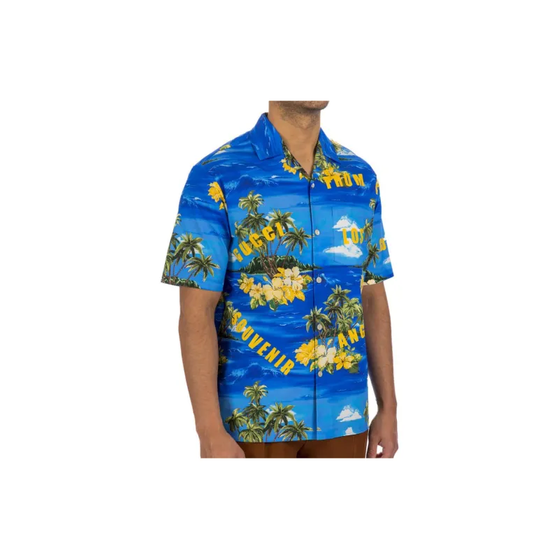 GUCCI Printed Cotton Poplin Bowling Shirt-4