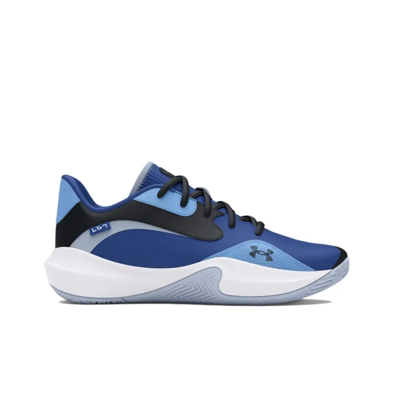 Under Armour Lockdown 7 Slip Resistant And Breathable Low Top Basketball Shoes Unisex Blue-1