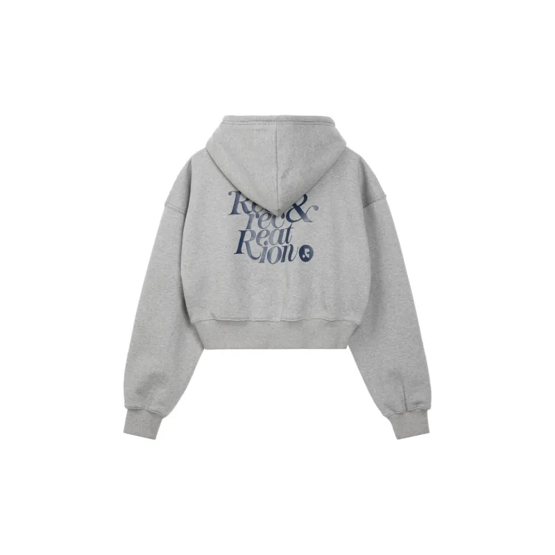 Rest&Recreation STITCH CROPPED HOODIE Sweatshirt Women's GREY/Gray-1
