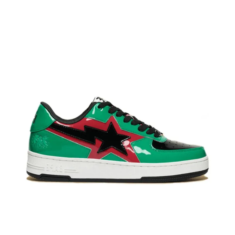 A BATHING APE Wear Resistant Low Top Skateboard Shoes Unisex Green-1