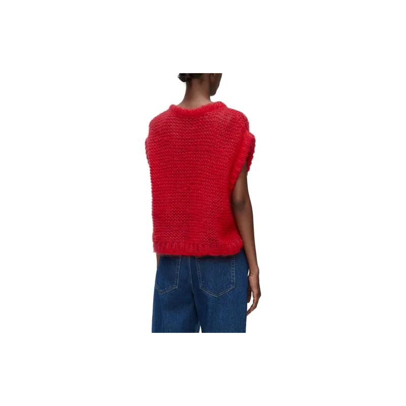 LOEWE Anagram Vest In Mohair Tank Tops Women's Red-2