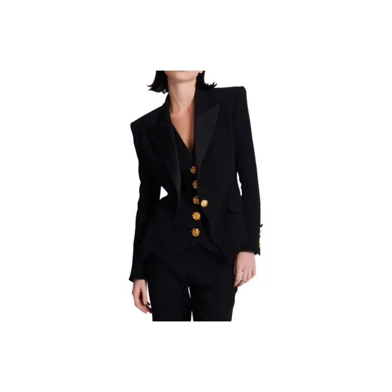 BALMAIN 1 Button Crepe Jacket-2