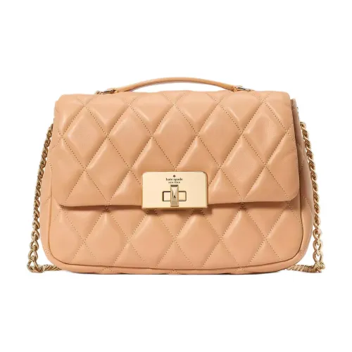 Kate Spade Smooth Quilted Leather Crossbody One Shoulder Handbag Small Size Women's Lifting Tiramisu Mousse