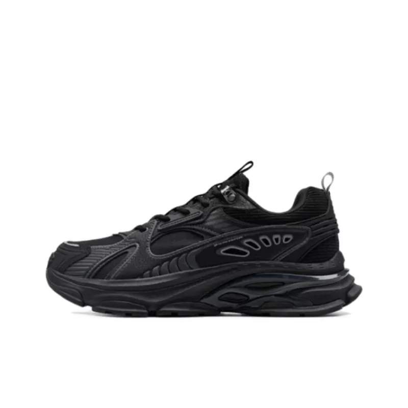 XTEP Non slip Lightweight Low Top Chunky Sneakers Men's Black-0