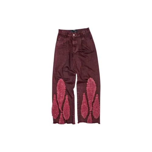 SONG FOR THE MUTE Jeans Men Burgundy Red