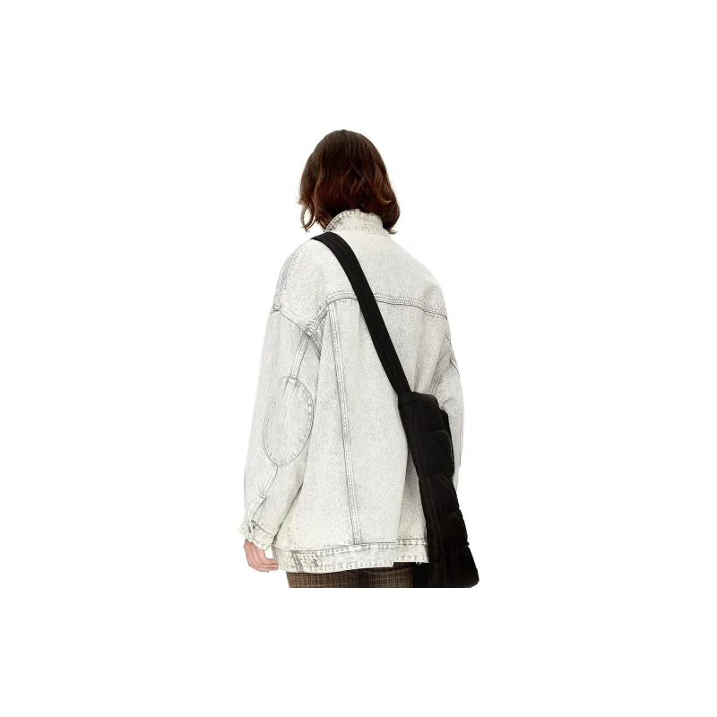 III VIVINIKO Denim Jacket Women's Light Gray-1