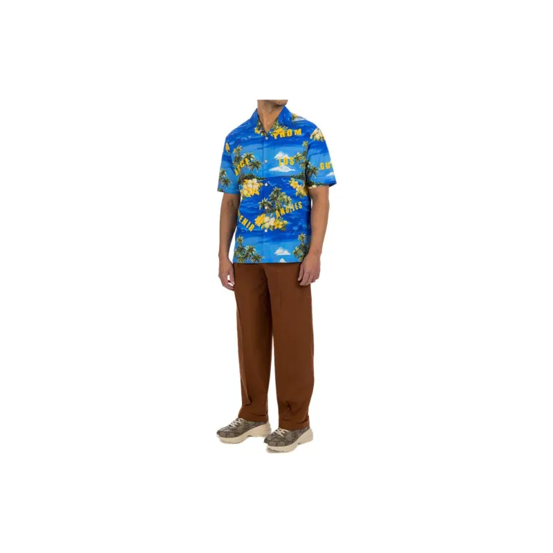 GUCCI Printed Cotton Poplin Bowling Shirt-1