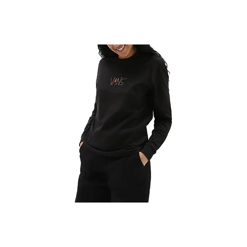 Vans Set in Sleeve T Shirt Women's Black-2