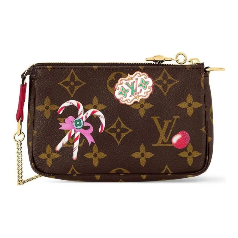 LOUIS VUITTON Mini Pochette Accessoires Monogram/Candy Red-1