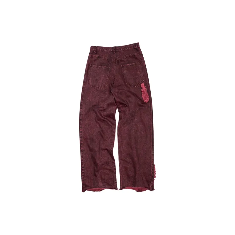 SONG FOR THE MUTE FW24 Jeans Men's Burgundy Red-1