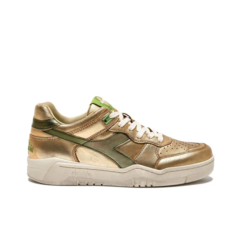 Diadora Heritage Anti-Slip Wear-Resistant Low-Top Casual Shoes Women's Gold-1