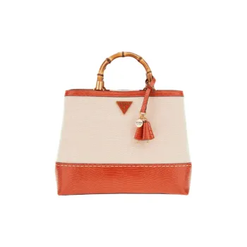 GUESS Cotton Shoulder Bag Crossbody Bag Handbag Women's Orange