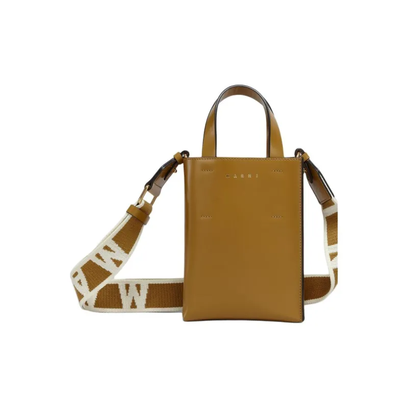 MARNI Cow Leather Handbag Nano Women's Ancient Rose Combines With Light Peach-3