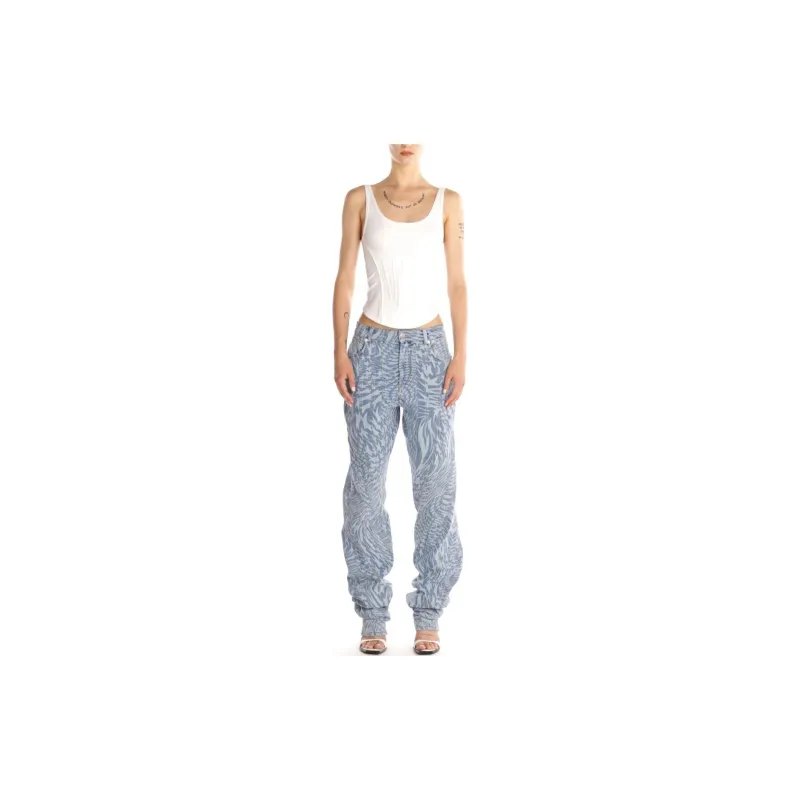 Mugler Star Printed Baggy Jeans-1