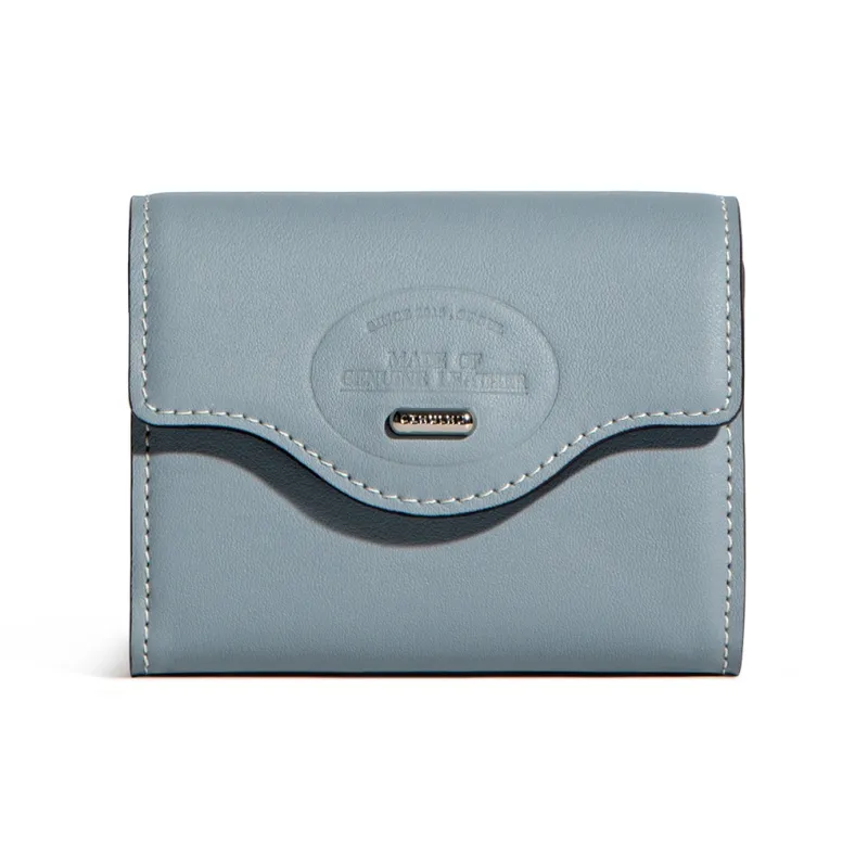 Cthulhu Top Grain Cow Leather Card Holder Mini Unisex Blue/Brown-1