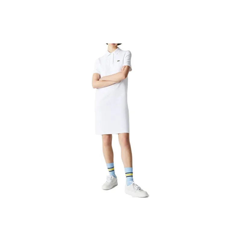 LACOSTE Short-Sleeved Dresses Women's White-2
