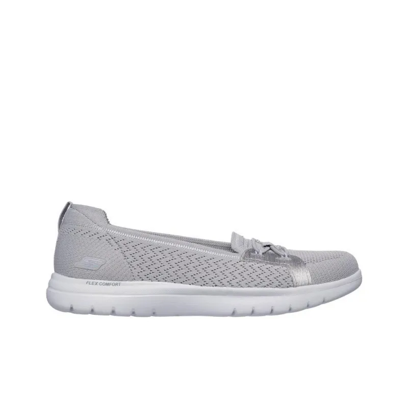 Skechers On The GO Fle Anti Slip Wear Resistant Low Top Casual Shoes Women's Gray-1