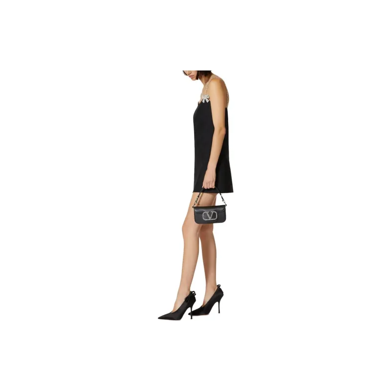 Valentino Crepe Couture Embellished Sleeveless Dress-4