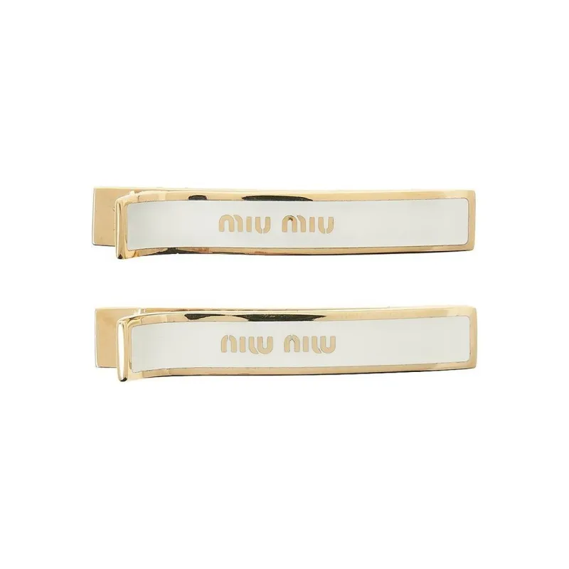 MIU MIU Metal Hair Clips Women's White-0