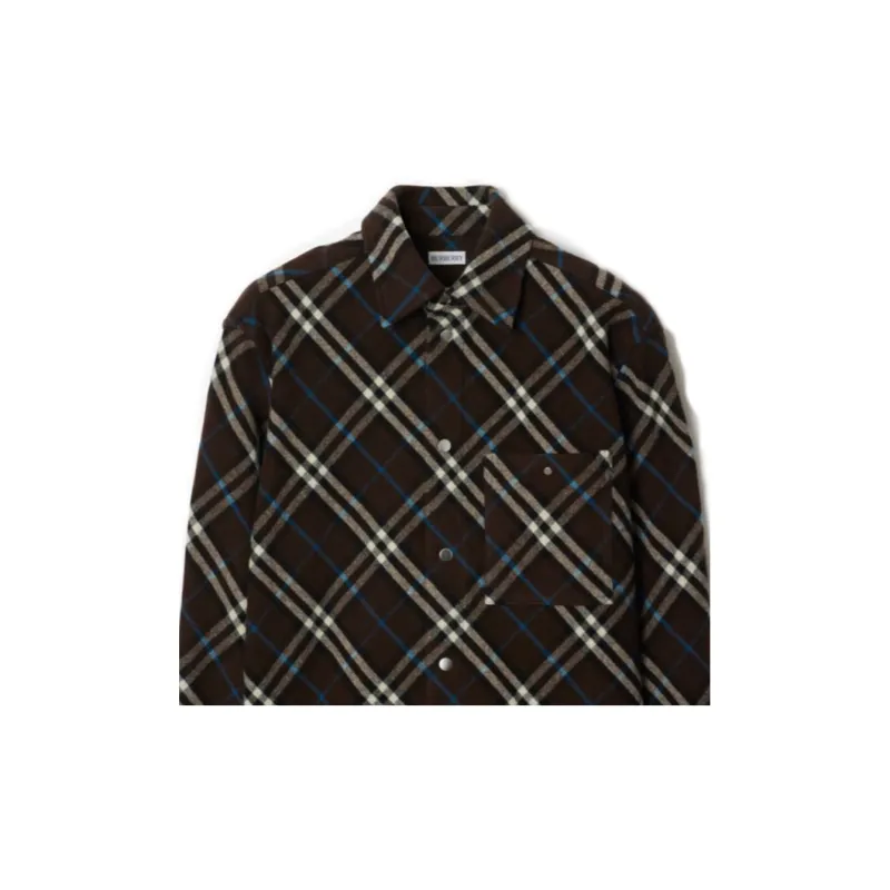 Burberry Check pattern Wool Shirt-5