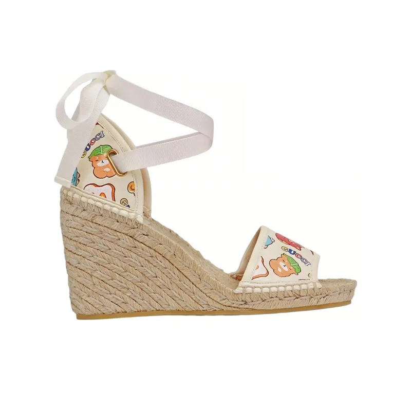 GUCCI Animal Print Espadrille White Multi Women's-2