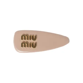 MIU MIU Patent Leather Hair Clips Women's Nude Pink