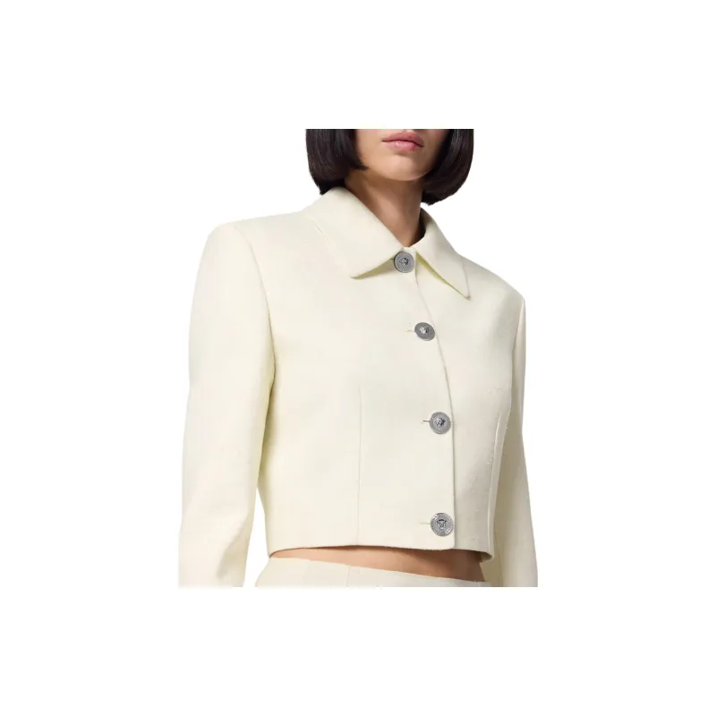 VERSACE Silk blend Cropped Jacket-4