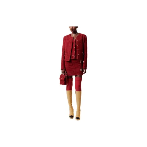 CHANEL Jackets Women's Red