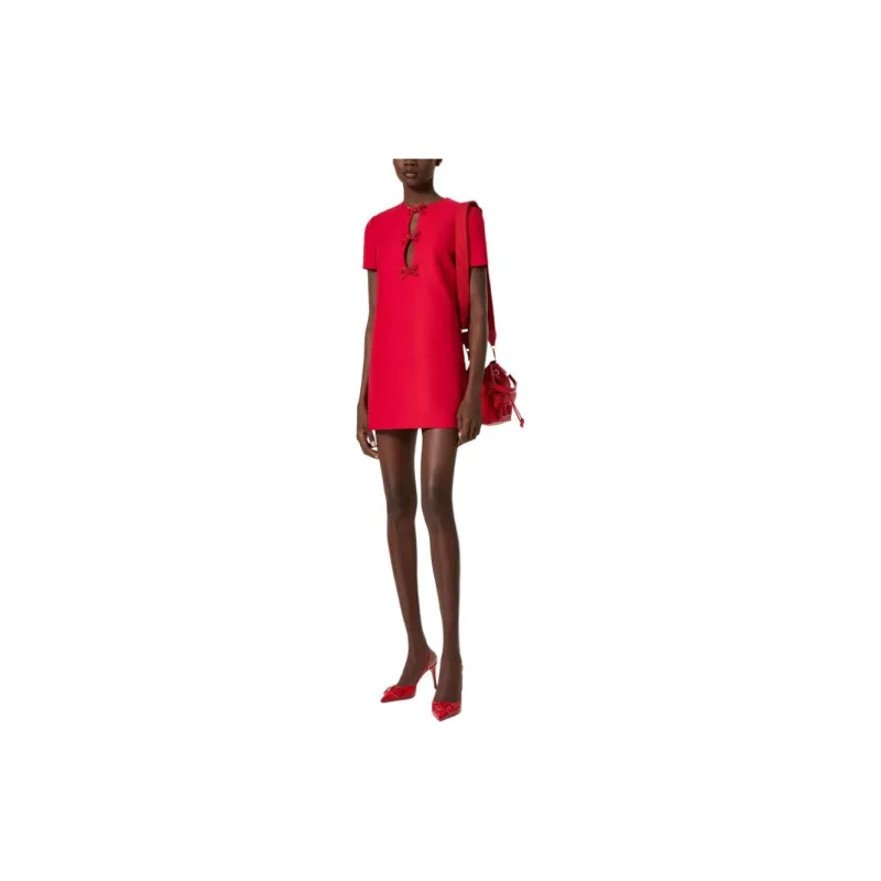 Valentino Valentino ROSSO Chinese New Year SS24 Short-Sleeved Dresses Women's Red-3