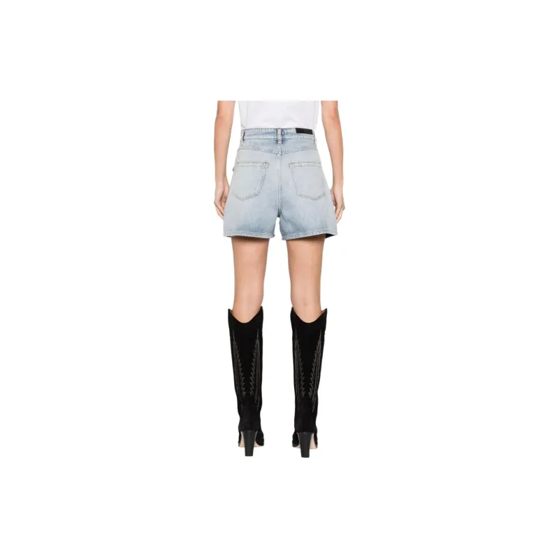 IRO NIGHT Logo Patch Denim Shorts-2