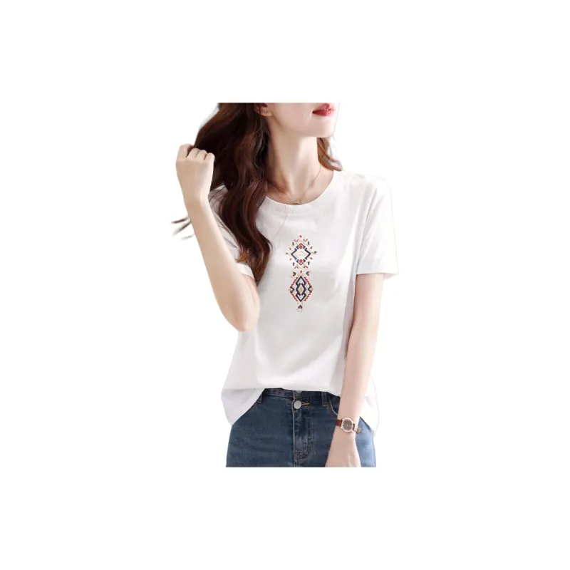 Mo Han Yi Mei T Shirt Women's White-1
