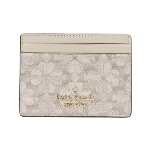 Kate Spade Polyvinyl Chloride Card Holder Small Size Women's Dark Beige Multicolor