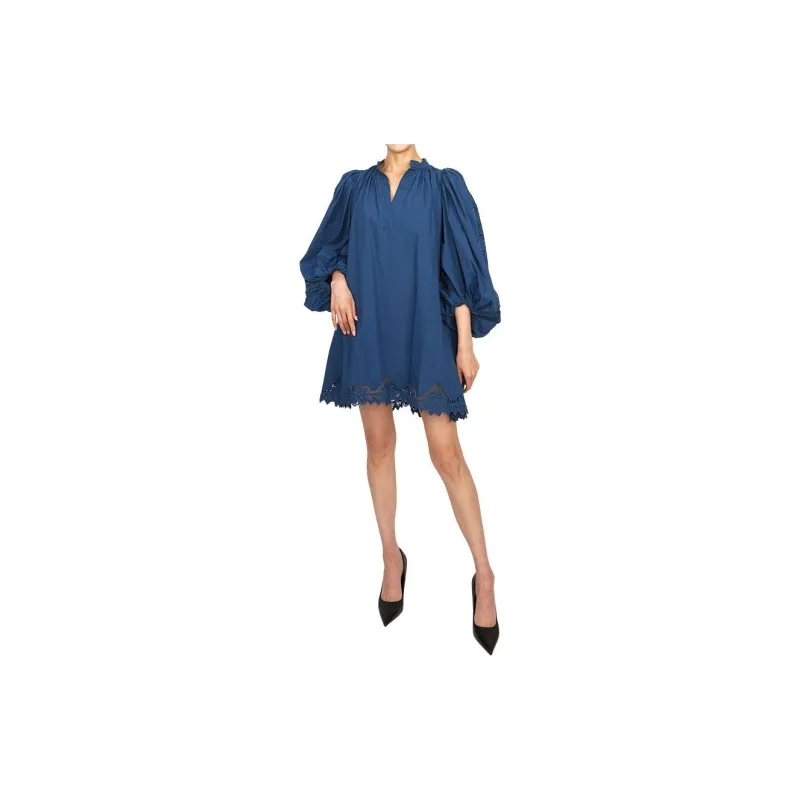Vanessa Bruno Long Sleeved Dresses Women's Blue-3