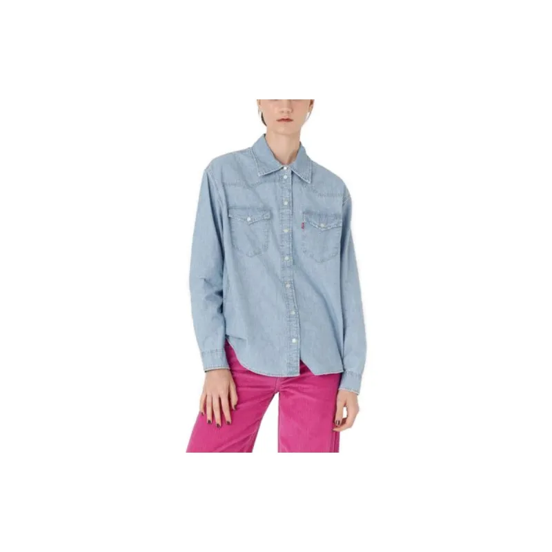 Levis Shirts Women's Light Indigo-3