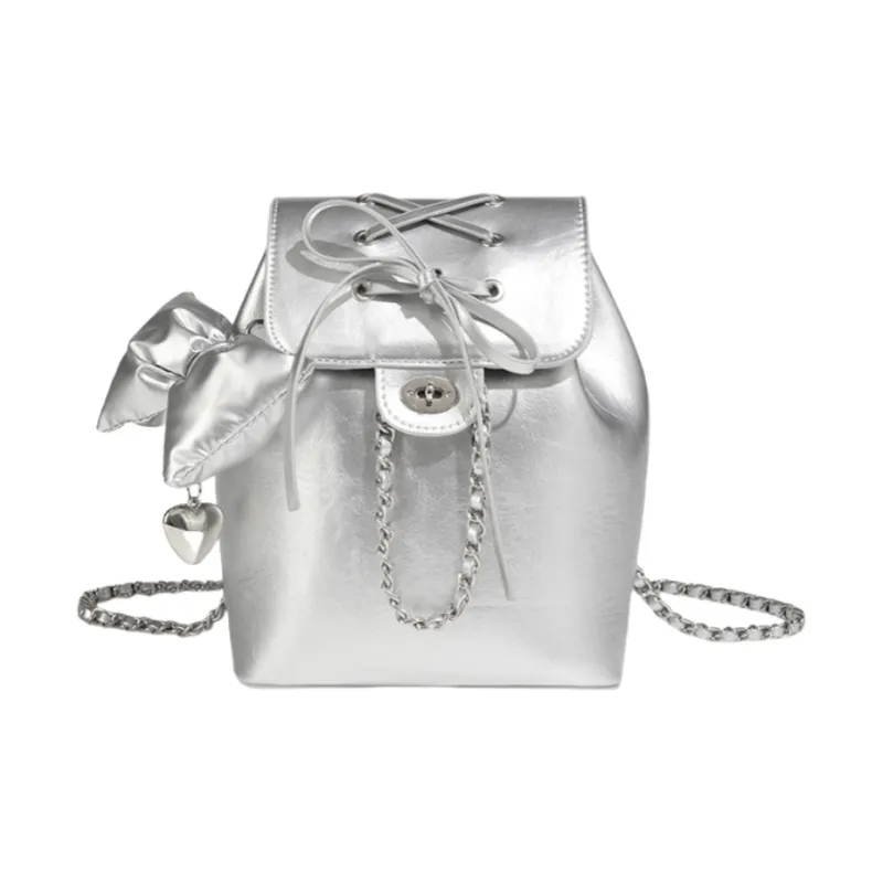 NOMK PU Backpack Handbag Women's Blue/Silver/Pink-6