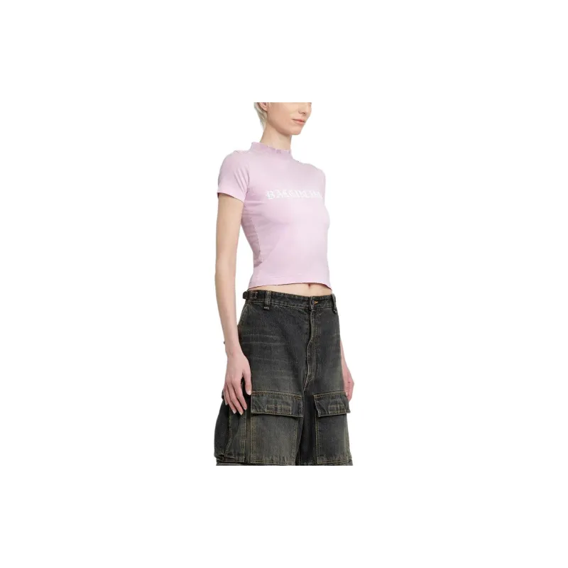 Balenciaga Shrunk T Shirt 'Light Pink/White'-3