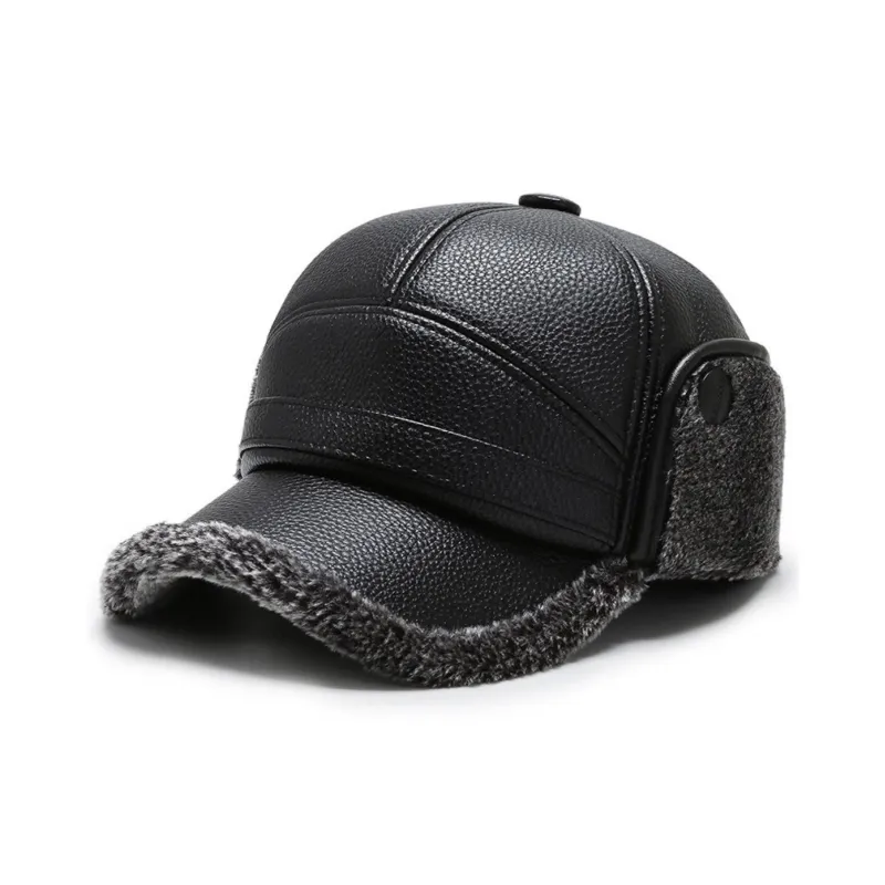 Yi Bu Kang Imitation Leather Baseball Caps Men's-2