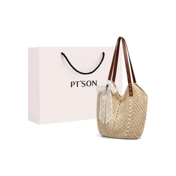 PT'SON Fabric Tote Bag, Shopping Bag, Shoulder Bag Regular Women's Beige