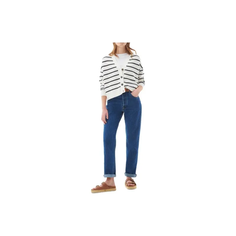 BARBOUR Mariner Cardigan Knitwear Women's White-1